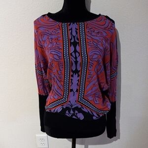 HALE BOB size SM Aztec silk top, $178.00